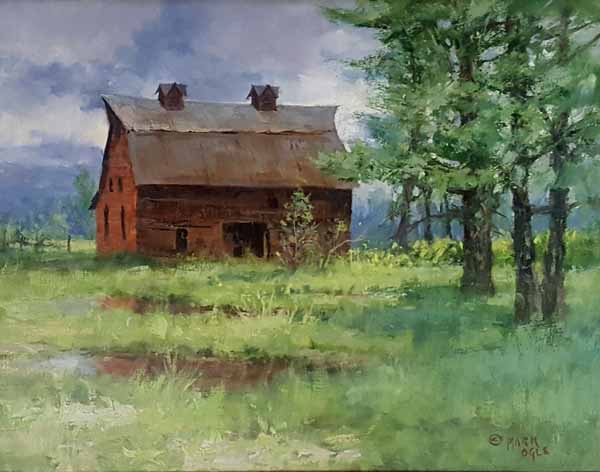 Glacier National Park - Lower Valley Barn - Giclée