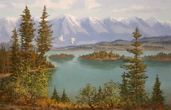 Glacier National Park - Flathead Lake South - Giclée